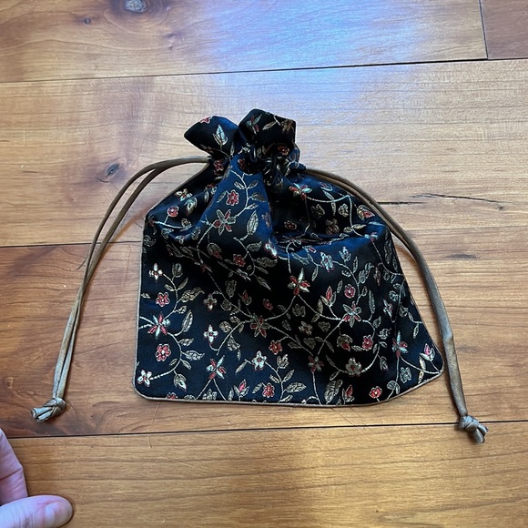 Floral Silk Drawstring Bag - Picture 7 of 10